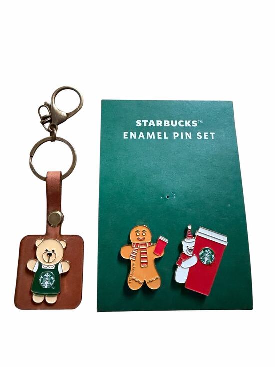 Accessories - Starbucks Enamel Pin Holiday Bearista, Gingerbread and Polar Bear New
